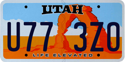 UT license plate U773ZO