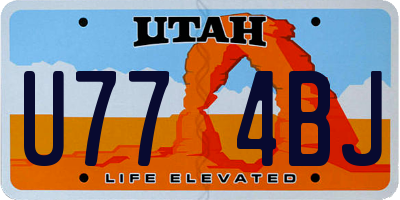 UT license plate U774BJ