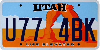 UT license plate U774BK
