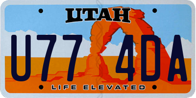 UT license plate U774DA