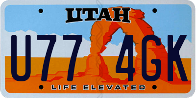 UT license plate U774GK