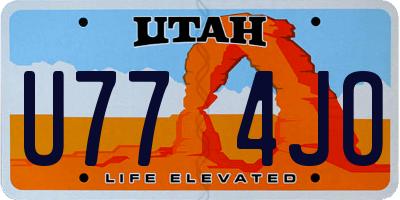 UT license plate U774JO