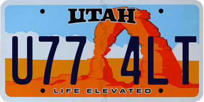 UT license plate U774LT