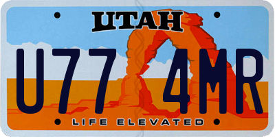 UT license plate U774MR