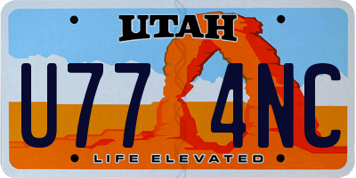 UT license plate U774NC