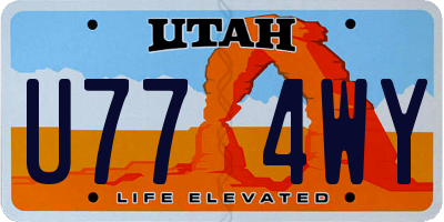 UT license plate U774WY