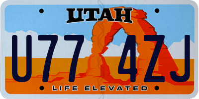 UT license plate U774ZJ
