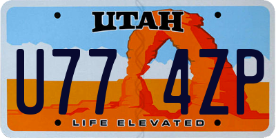UT license plate U774ZP