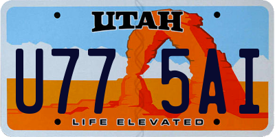 UT license plate U775AI