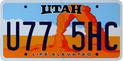 UT license plate U775HC