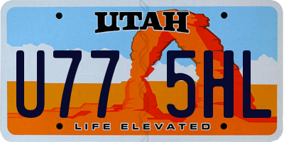 UT license plate U775HL