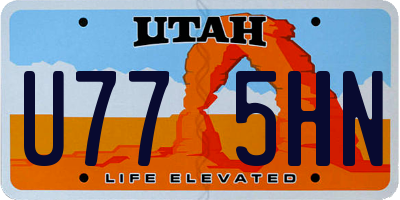 UT license plate U775HN