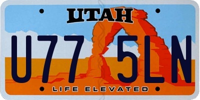 UT license plate U775LN