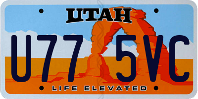 UT license plate U775VC
