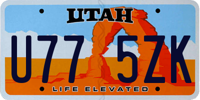 UT license plate U775ZK