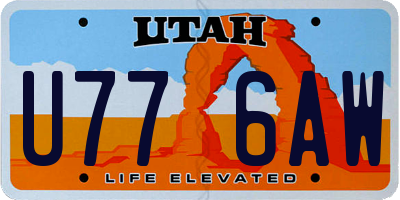 UT license plate U776AW