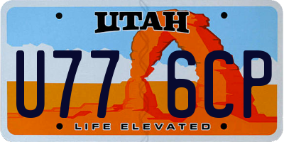 UT license plate U776CP