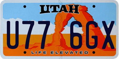 UT license plate U776GX