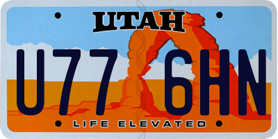 UT license plate U776HN