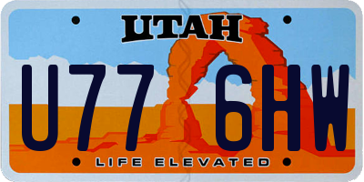 UT license plate U776HW
