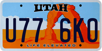 UT license plate U776KO
