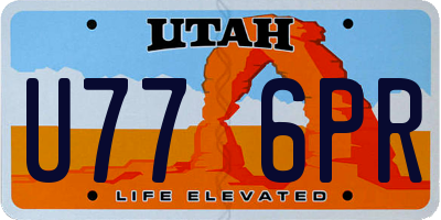 UT license plate U776PR