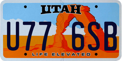 UT license plate U776SB