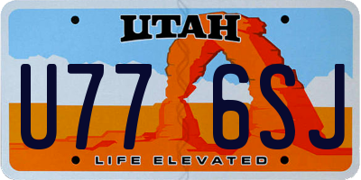 UT license plate U776SJ