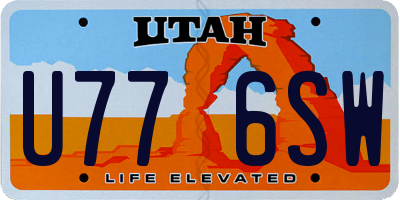 UT license plate U776SW