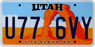 UT license plate U776VY