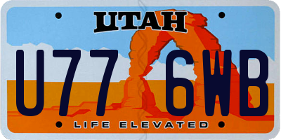 UT license plate U776WB