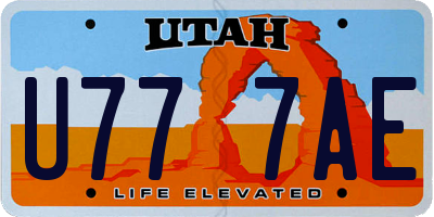 UT license plate U777AE