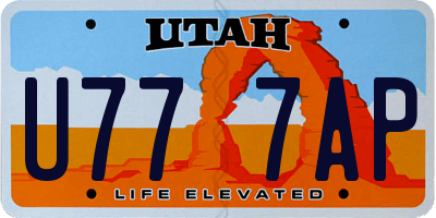 UT license plate U777AP