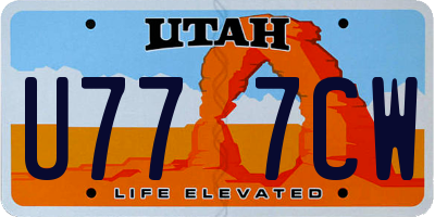 UT license plate U777CW