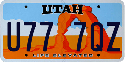 UT license plate U777QZ