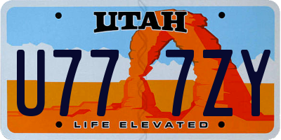 UT license plate U777ZY