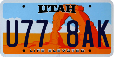UT license plate U778AK