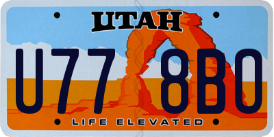 UT license plate U778BO