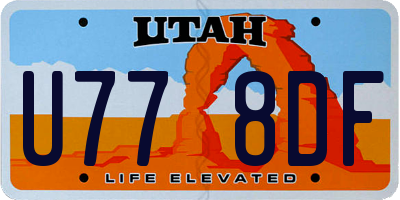 UT license plate U778DF