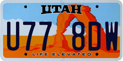 UT license plate U778DW