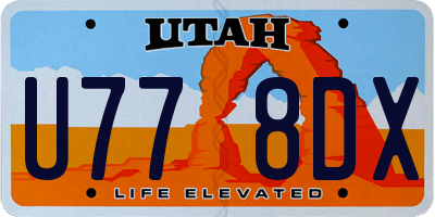 UT license plate U778DX