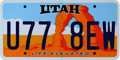 UT license plate U778EW