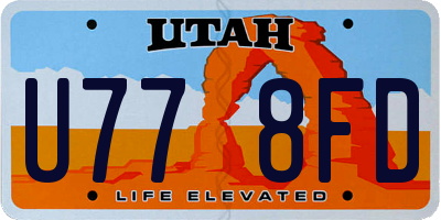 UT license plate U778FD