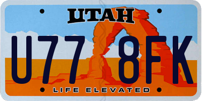 UT license plate U778FK