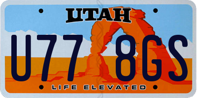UT license plate U778GS