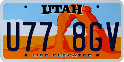 UT license plate U778GV