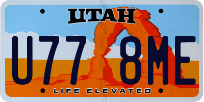 UT license plate U778ME