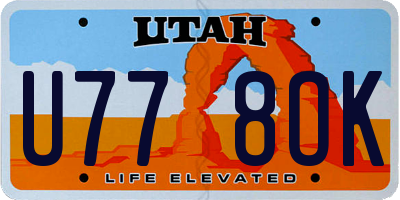 UT license plate U778OK