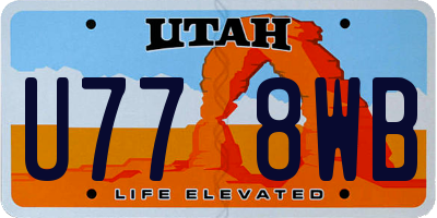 UT license plate U778WB