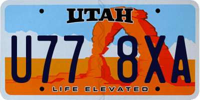 UT license plate U778XA